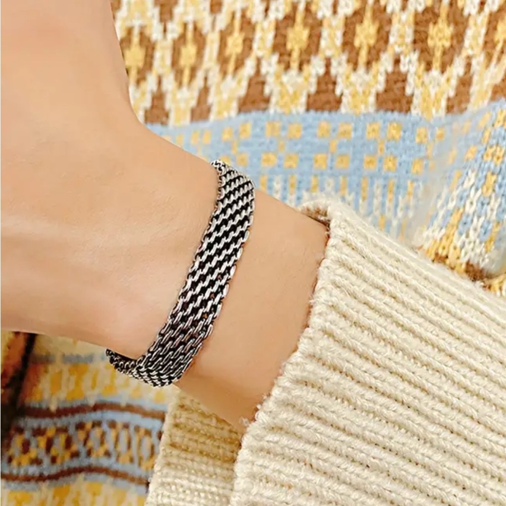 Men’s 8” Stainless Steel Chunky Tennis Bracelet - Picture 2 of 5